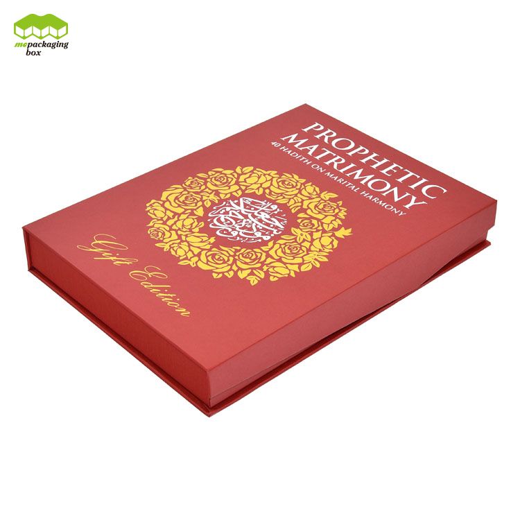 Logo Golden Foiling CMYK Printing Book Style Paper Gift Box