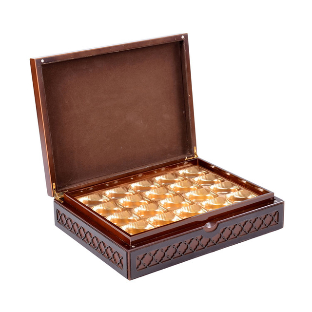 Mosque Shaped Wooden Ramadan Gift Box With Matte Finish For Dates And Sweets Packaging