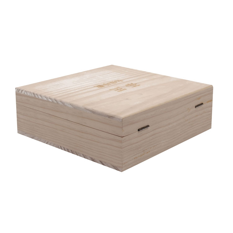 Natural color balsa Box with 6 Compartments Bag Caddy Wooden tea box with Closable Lid