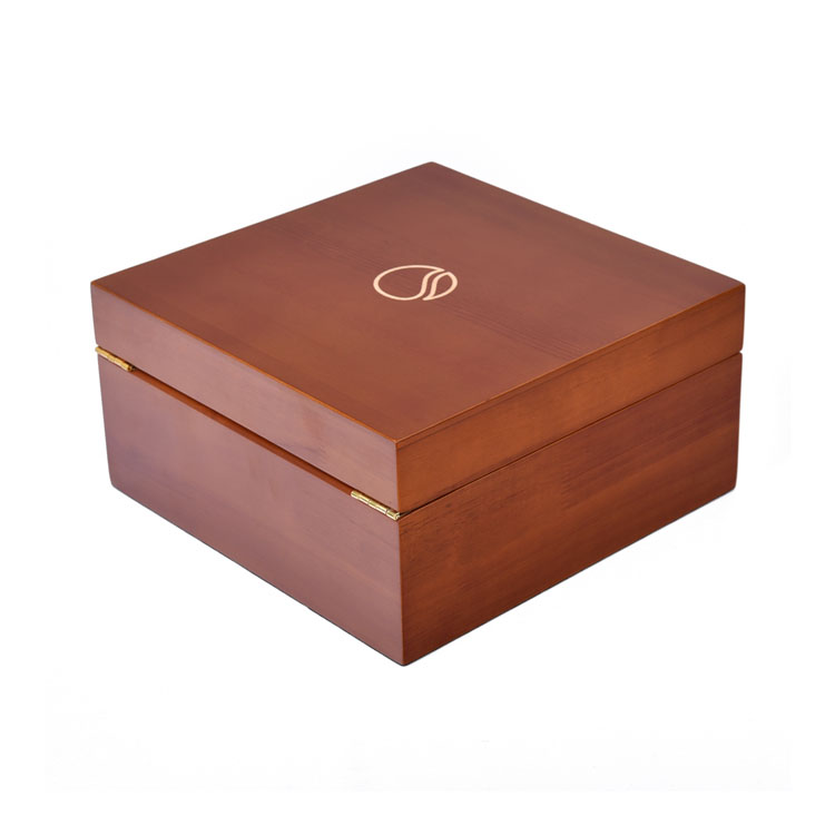 Oak Hinged Matt Logo Engraved Wooden Gift Box