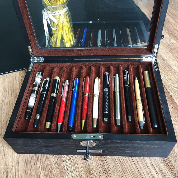 Holder Display Gift Pen Box with Wooden