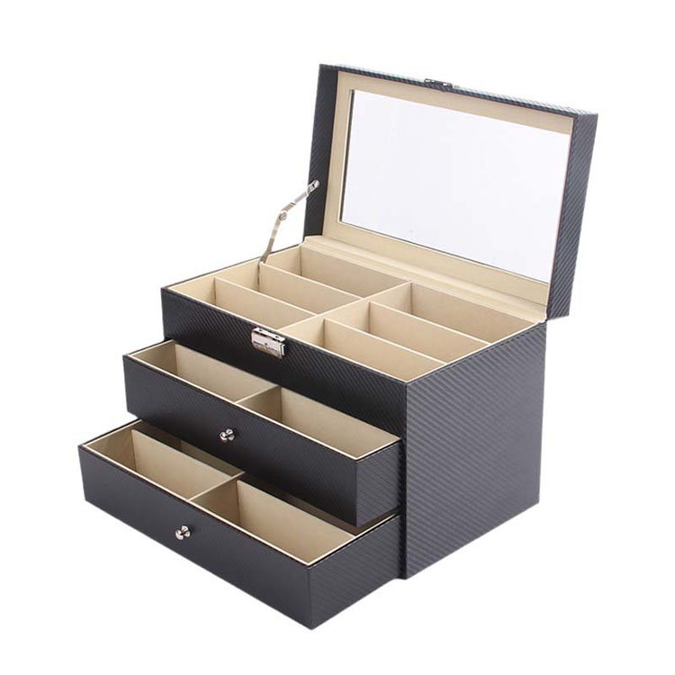 2024 Customized Pu Wood Navy Blue Sunglasses Packaging Boxes