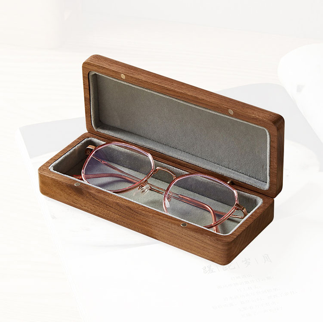 Custom Leather Oversized Sunglasses Packaging Boxes Case For Display Wood Packing Box