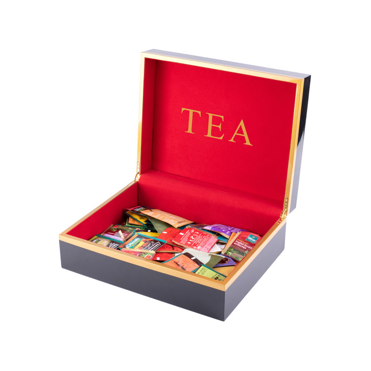 Luxury Custom Made Wooden Tea Box White Tea Wood Box Wooden Tea Bag Box