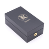 Gold Metal Logo Embedded in Black Piano Paint Perfume Wooden Box Packaging