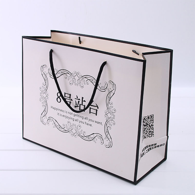 Custom Private Logo Printed Black Big Personalized Luxury Shopping Tote Gift Premium Paper Bags With Handle