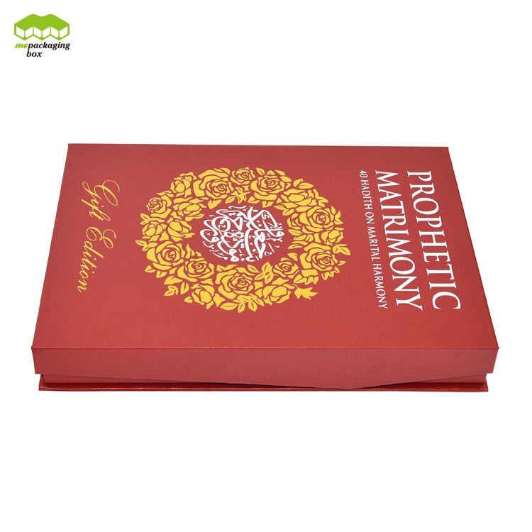 Logo Golden Foiling CMYK Printing Book Style Paper Gift Box