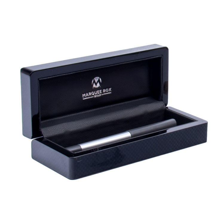 Black Piano Lacquer Souvenir Medal Single Pen Wood Box