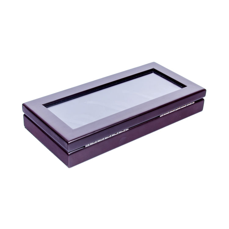 3coin Glass Window Display Wooden Coin Box