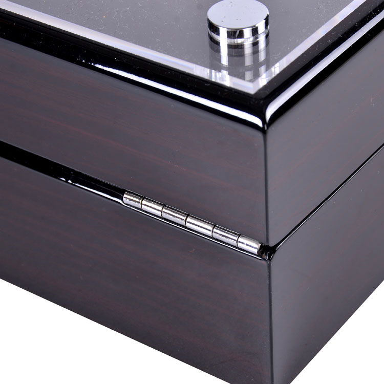 Luxury Black 6 Slots Display Wooden Watch Storage Box With Leather Pillow