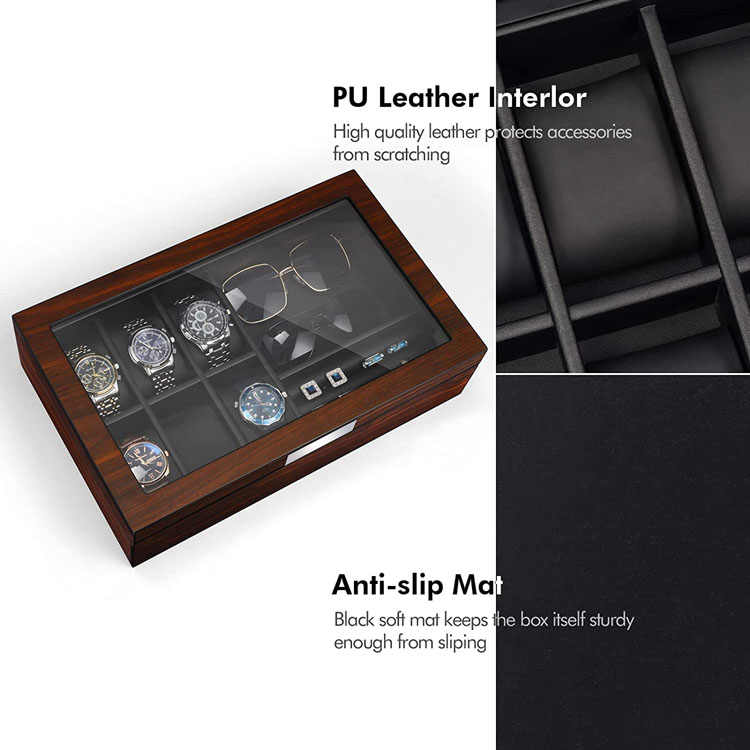 Wood Watch Box India Wooden Watch Box Solid Espresso 12 Slot Wood Watch Box