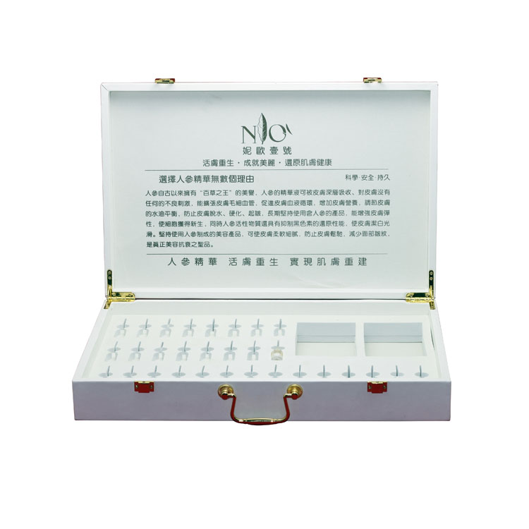 Jeweley White Watch Razor Collar Pin Pearl Gvp White PU Leather Logo Gilded Cosmetic Essential Oil Gift Packaging Box