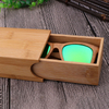 High End Custom Logo Luxury Sunglasses Packaging Box For Gift Red PU Leather Glasses Wooden Case