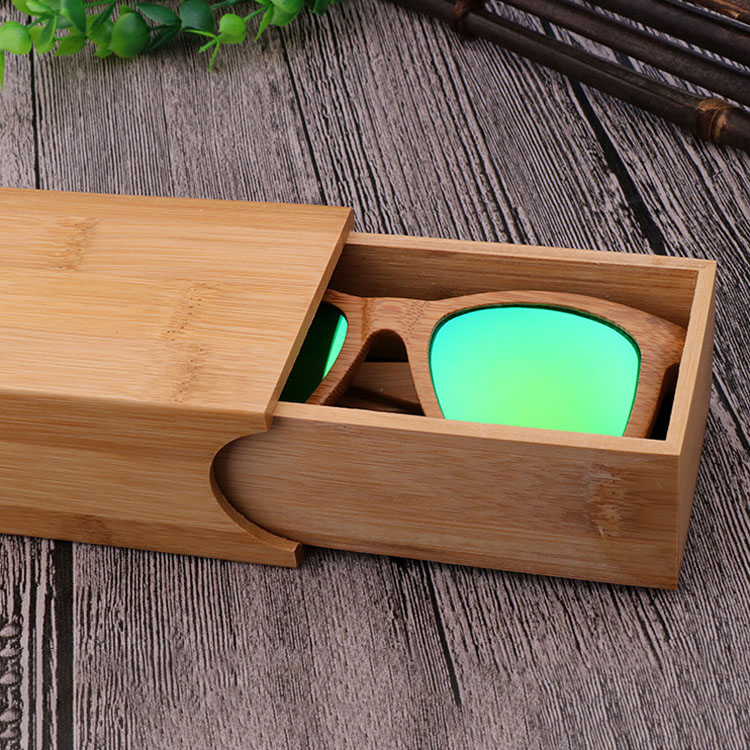 High End Custom Logo Luxury Sunglasses Packaging Box For Gift Red PU Leather Glasses Wooden Case