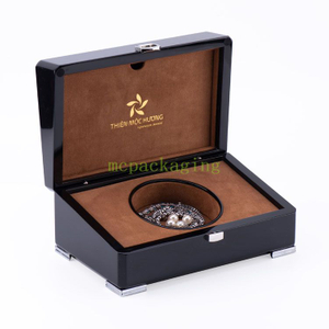 Customized Logo Black Glossy Wood Jewelry Box Wooden Jewelry Box Template Wooden Jewelry Box Xxl