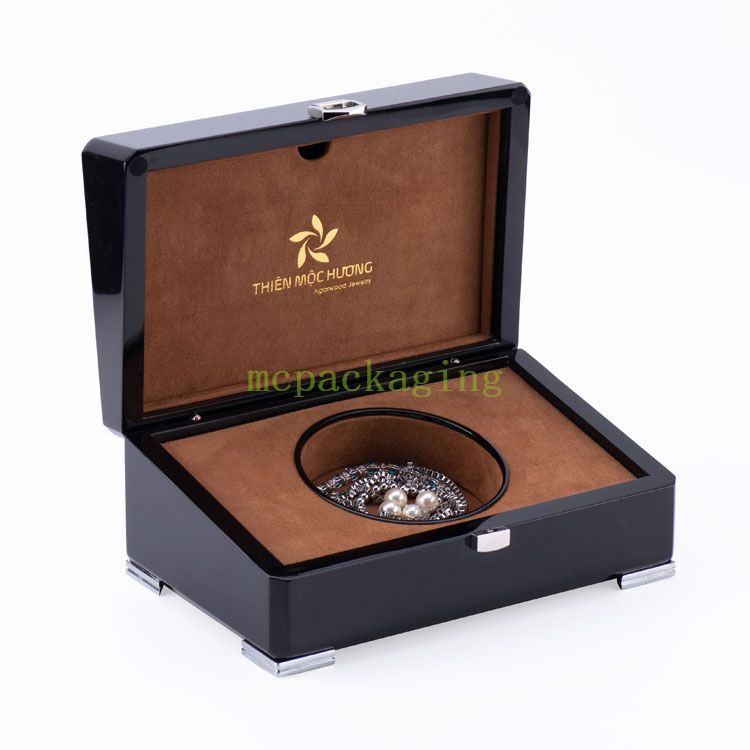 Customized Logo Black Glossy Wood Jewelry Box Wooden Jewelry Box Template Wooden Jewelry Box Xxl