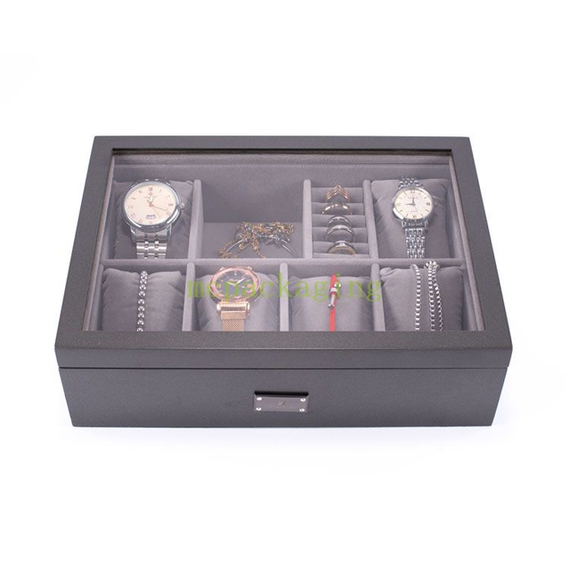 Customized Luxury Wooden Jewelry Storage Box Elegant Rustic Wooden Jewelry Boxes Dark Wood Jewelry Box