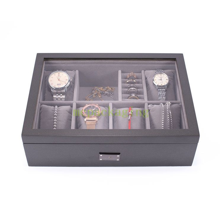Customized Luxury Wooden Jewelry Storage Box Elegant Rustic Wooden Jewelry Boxes Dark Wood Jewelry Box