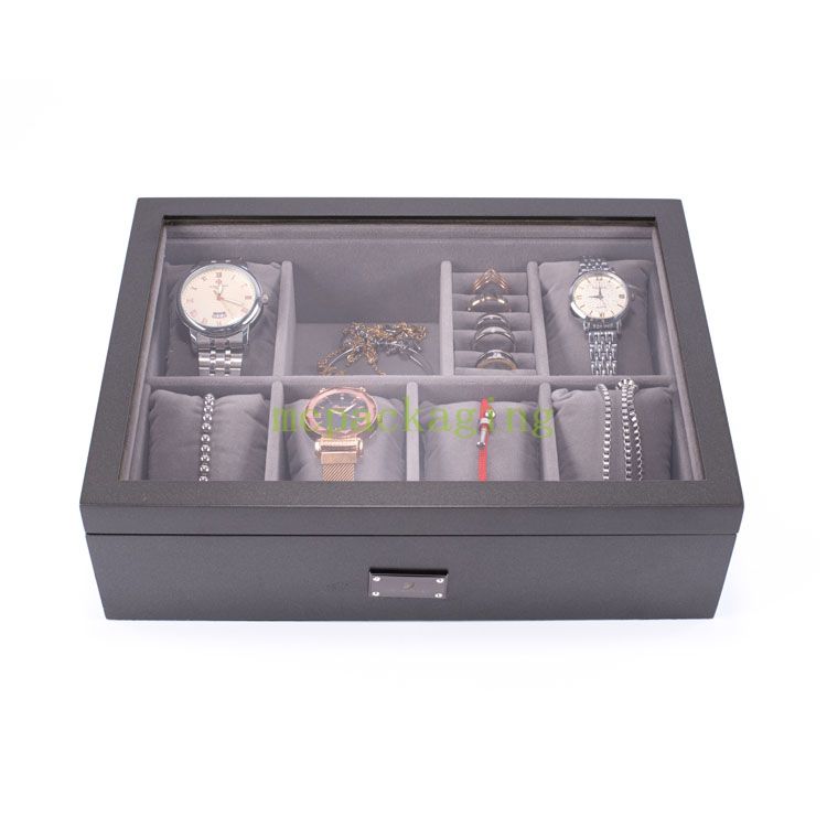 Customized Luxury Wooden Jewelry Storage Box Elegant Rustic Wooden Jewelry Boxes Dark Wood Jewelry Box