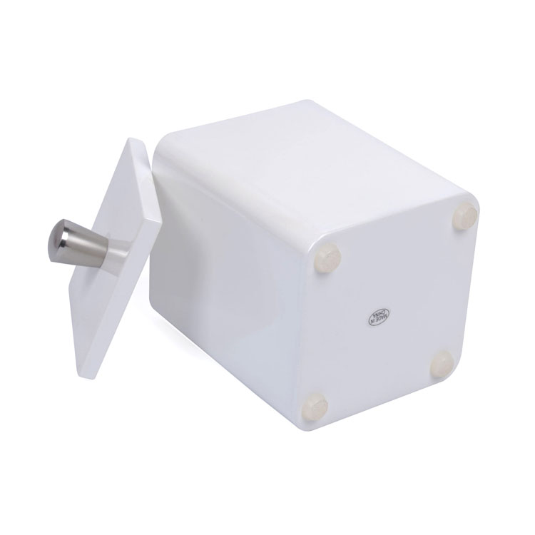 Small Hinged Silver Lock Wooden Teabag Box