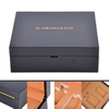 Two Bottles of Black Square Flip-top Iron Bone Piano Paint Perfume Wooden Box Packaging with Movable Inner Tray
