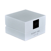 White Matte Paint Stainless Steel Laser Engraved Logo Beige Interior Decoration High-end Perfume Display Storage Packaging Box
