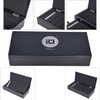 Rectangular Black High-gloss Paint Embedded Metal Logo Craft Removable Black EVA Inner Holder Multi-bottle Perfume Essential Oil Display Storage Packaging Box