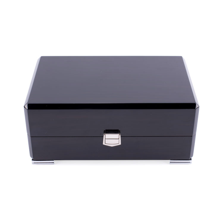 Classic High-end Black Watch Box with Silver Lock