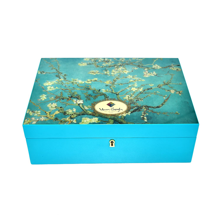 Versatile Removable Inner Tray Printed Wooden Jewelry Storage Box