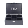 Matt Black Veneer 6 Slot Tea Wooden Box