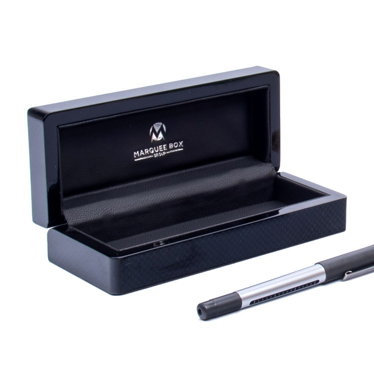 Black Piano Lacquer Souvenir Medal Single Pen Wood Box