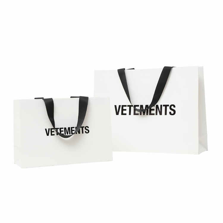 Luxury Ribbon Handle Boutique Shopping Packaging Customized Printed Euro Paper Gift Bags With Logo