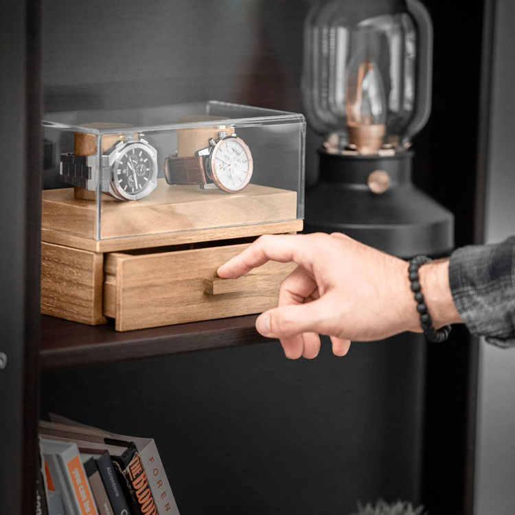 2 Slot Custom Luxury Glossy Wooden Custom Logo Watch Packaging Box Hot-sale Watch Box Wood Packing Box