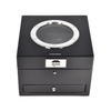 Custom Logo Black Double Two Drawer Smart Watch Box With Window