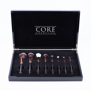 Wooden Makeup Brush Set Luxury Black Piano Box