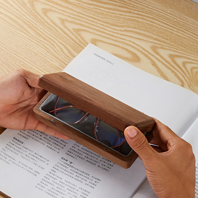 Custom Leather Oversized Sunglasses Packaging Boxes Case For Display Wood Packing Box