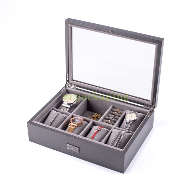 Customized Luxury Wooden Jewelry Storage Box Elegant Rustic Wooden Jewelry Boxes Dark Wood Jewelry Box