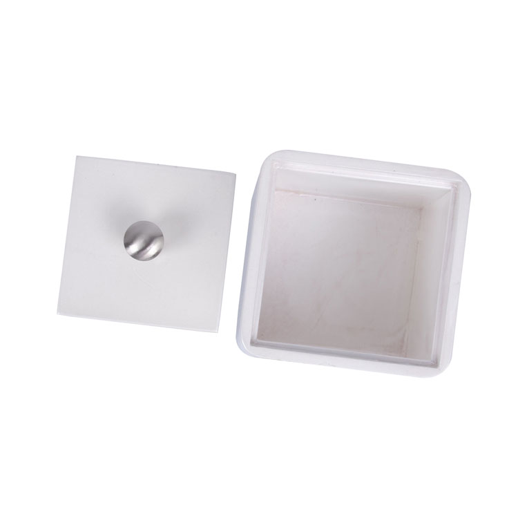 Small Hinged Silver Lock Wooden Teabag Box