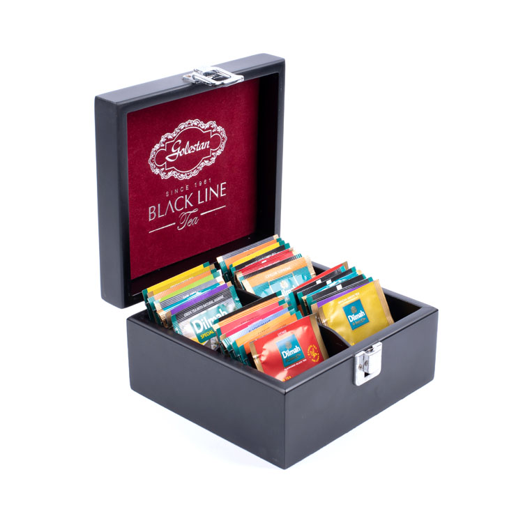 Pioneer Woman Wooden Tea Box Acrylic Tea Bag Wood Box Tea Storage Wood Box
