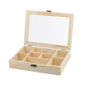 Wood Box factory customized Wooden Box factory customized Wholesale Custom Logo Glass Lid Wooden Tea Bag Box For Gift