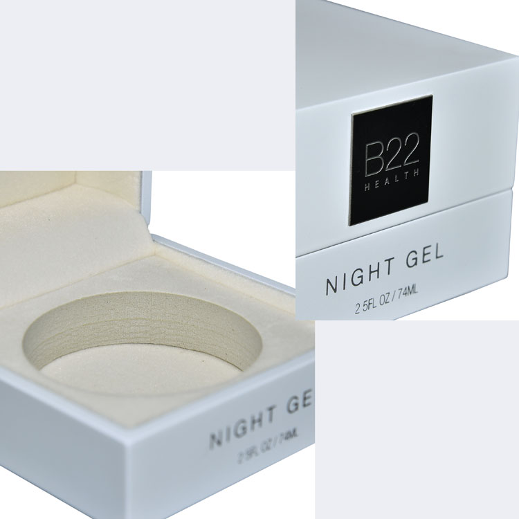 White Matte Paint Stainless Steel Laser Engraved Logo Beige Interior Decoration High-end Perfume Display Storage Packaging Box