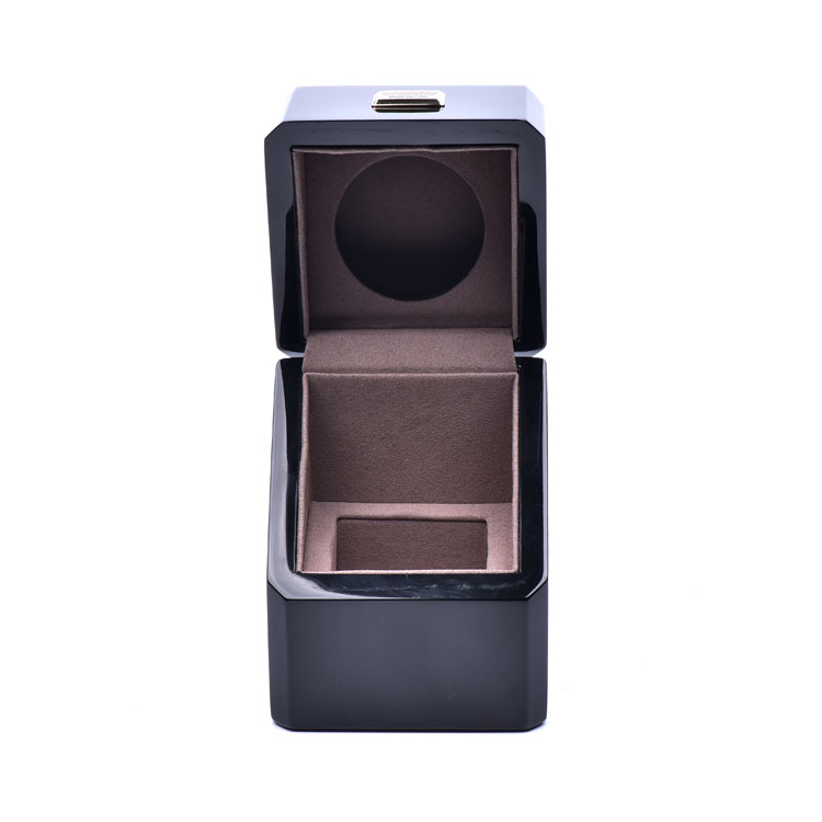 Cube Black Piano Paint Oblique Cover 45 Degree Corner Wooden Perfume Packaging Box Custom Made