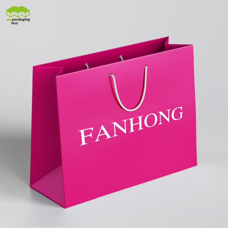 Coated Paper Customized Logo Black Ribbon Paper Bag