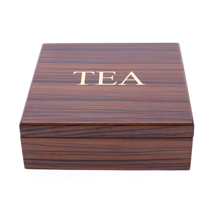 Wood Grain 4slot Painted Wooden Teabag Box