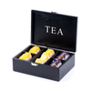 Matt Black Veneer 6 Slot Tea Wooden Box