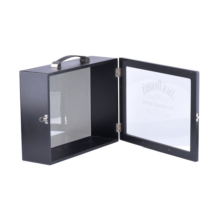 Red Wine Mirror Handle Wooden Wine Box