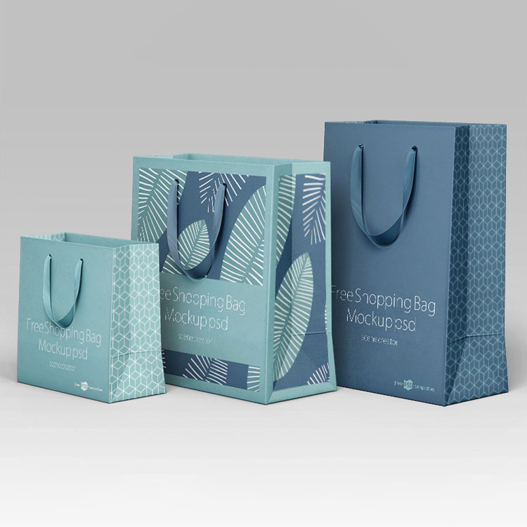 Wholesale Logo Printed Luxury Kraft Retail Paper Tote Bag Shopping Bag Paper Gift Bag With Handle And Ribbon Close