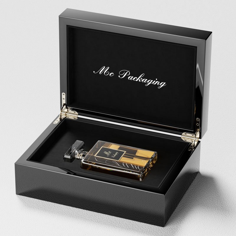Luxury Glossy paint varnishing design wooden box like perfume box accept custom logo luxury perfume bottles with box packaging