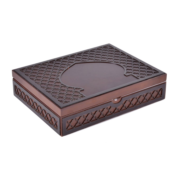 Mosque Shaped Wooden Ramadan Gift Box With Matte Finish For Dates And Sweets Packaging