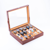 WoodBox Factory High Quality 18 Slots Watch Storage Organizer With Clear Lid